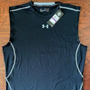 Mens Under Armour Black Compression Heat Gear Sleeveless Top